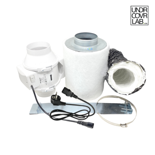 Growbox Belüftungsset Imagro Abluftset 145/187 M³/h - Mit Ventilator & Aktivkohlefilter | Komplett-Set Ventilution Lüfter Set